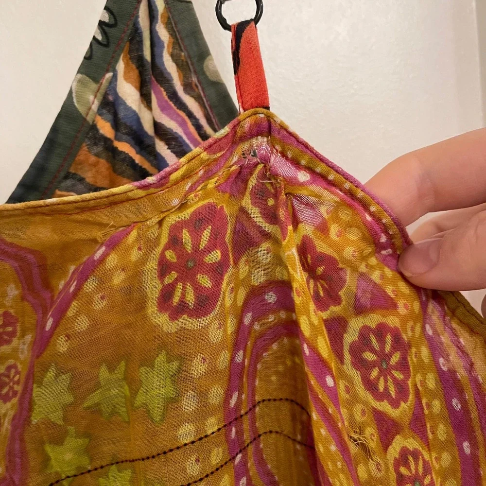 Vintage Boho Zara Larrson Stye‎ Mini Beach Cover Dress Frill Vibrant Festival